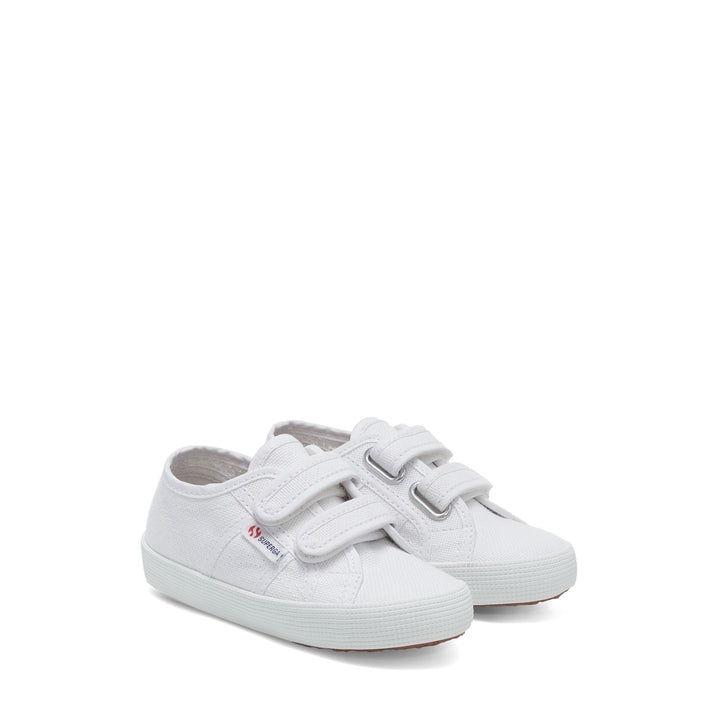 Weiße Kinder-Sneaker mit Obermaterial aus Baumwolle 2