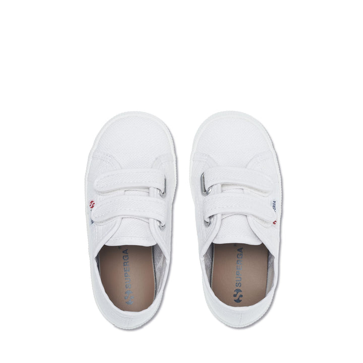 Weiße Kinder-Sneaker mit Obermaterial aus Baumwolle 4