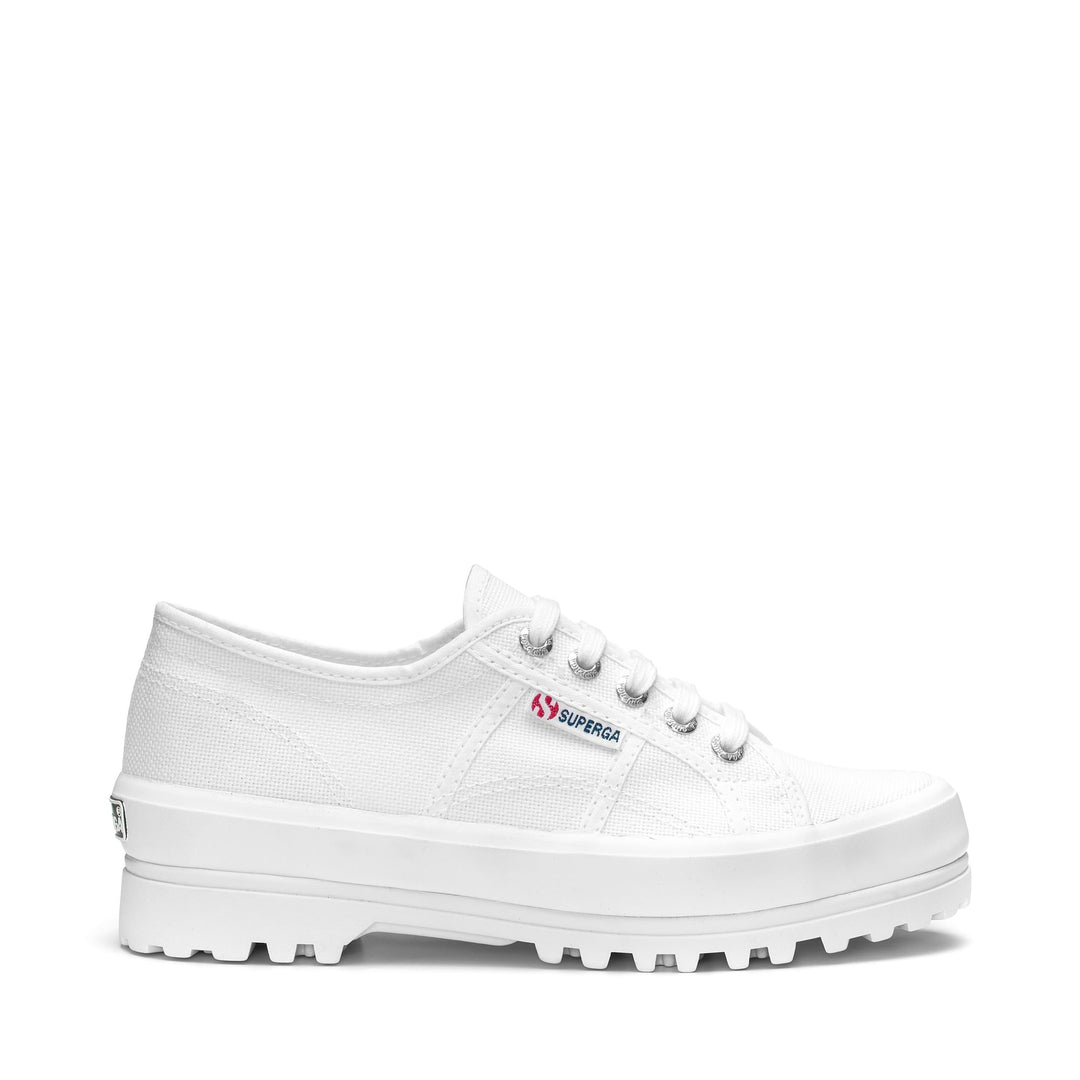 Weiße Low Cut-Sneakers mit Baumwollobermaterial 01