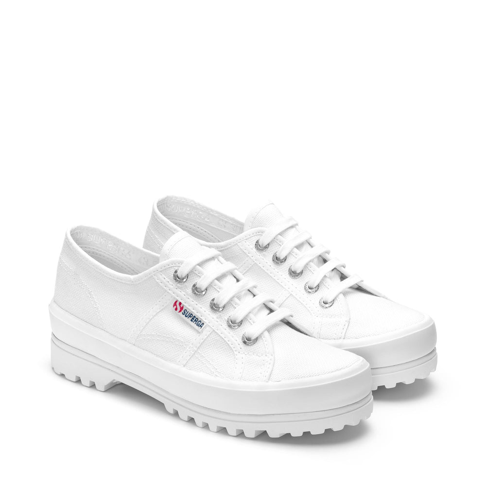 Weiße Low Cut-Sneakers mit Baumwollobermaterial 02