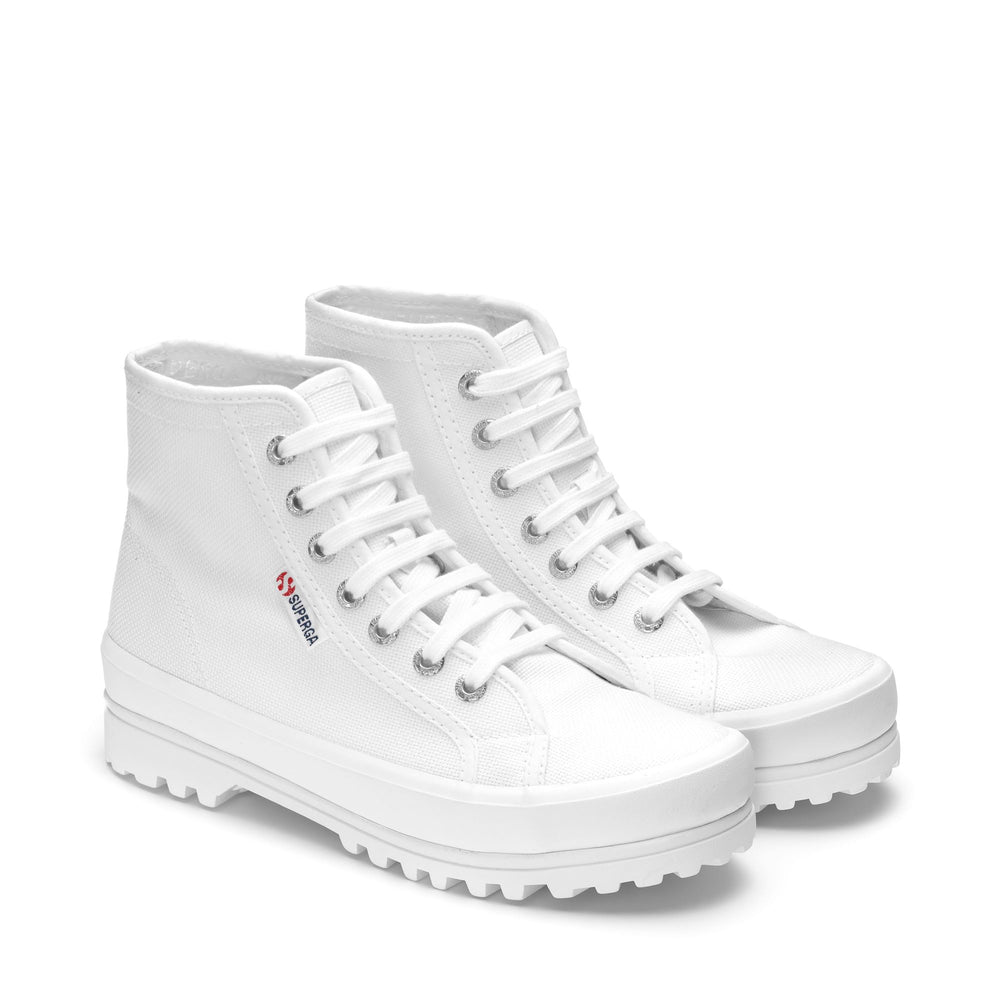 Weiße Unisex-Stiefeletten mit Obermaterial aus Baumwolle 02