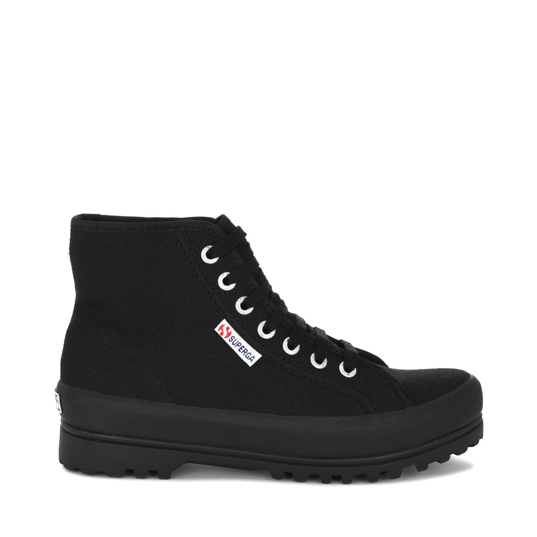 Schwarze Unisex-Stiefeletten mit Obermaterial aus Baumwolle 01