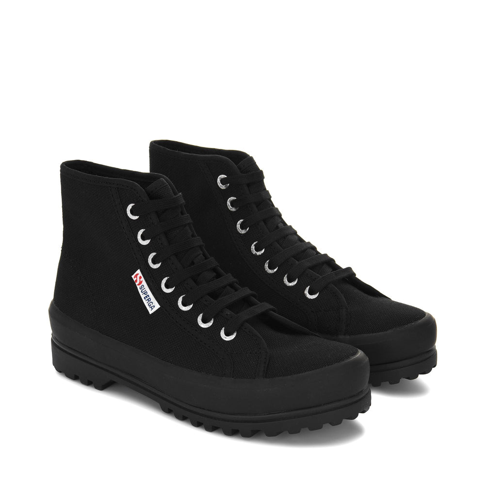 Schwarze Unisex-Stiefeletten mit Obermaterial aus Baumwolle 02