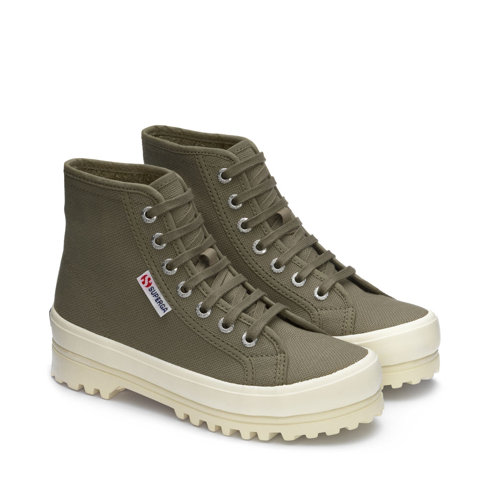 Grüne Unisex-Stiefeletten mit Obermaterial aus Baumwolle 02
