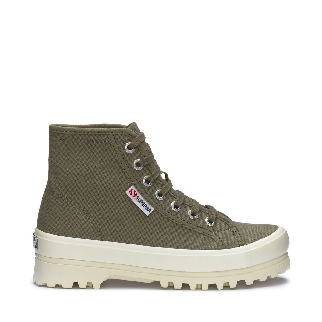 Grüne Unisex-Stiefeletten mit Obermaterial aus Baumwolle 01