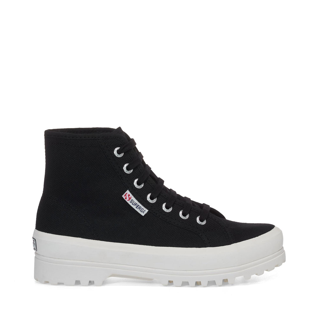 Schwarze Unisex-Stiefeletten mit Obermaterial aus Baumwolle 01