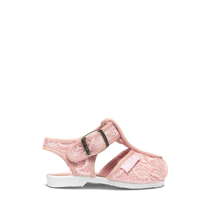 Rosa Sandalen für Mädchen mit Obermaterial aus Baumwolle 1