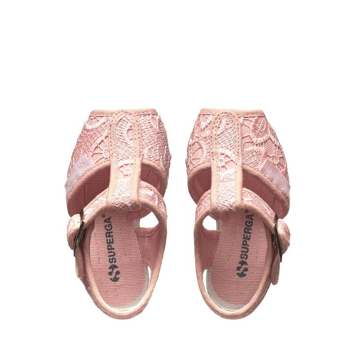 Rosa Sandalen für Mädchen mit Obermaterial aus Baumwolle 4