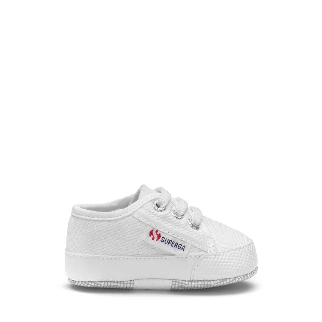 Weiße Low-Cut-Sneaker für Kinder mit Obermaterial aus Baumwolle 01