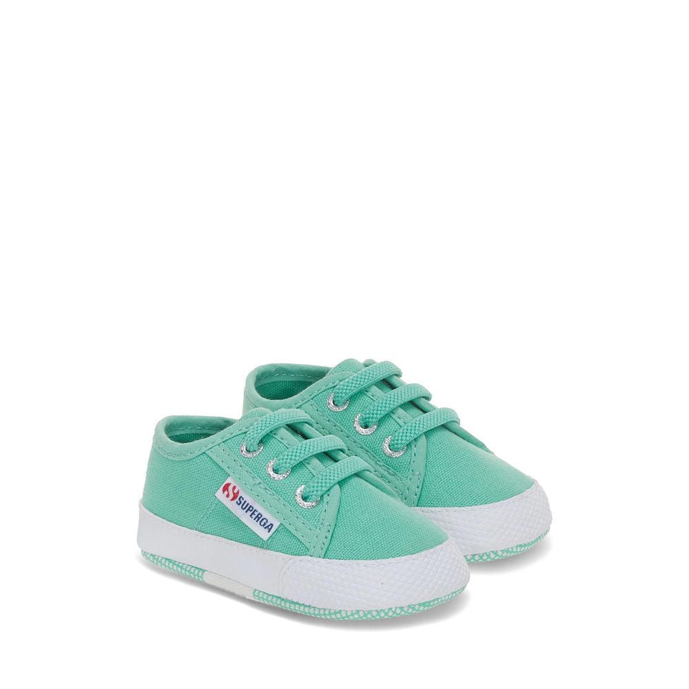 Niedrig geschnittene Kinder-Sneakers in Grün mit Obermaterial aus Baumwolle 02