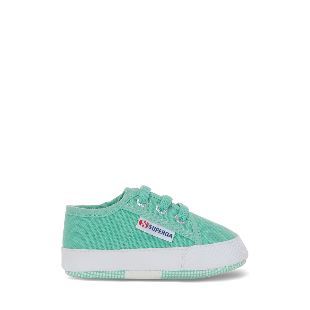 Niedrig geschnittene Kinder-Sneakers in Grün mit Obermaterial aus Baumwolle 01