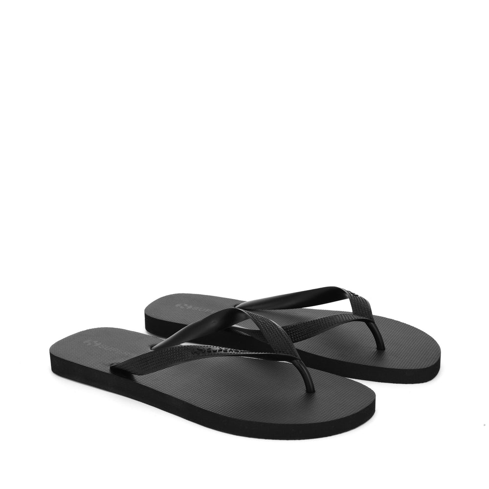 Schwarze Flip-Flops für Herren mit Obermaterial aus Gummi 02