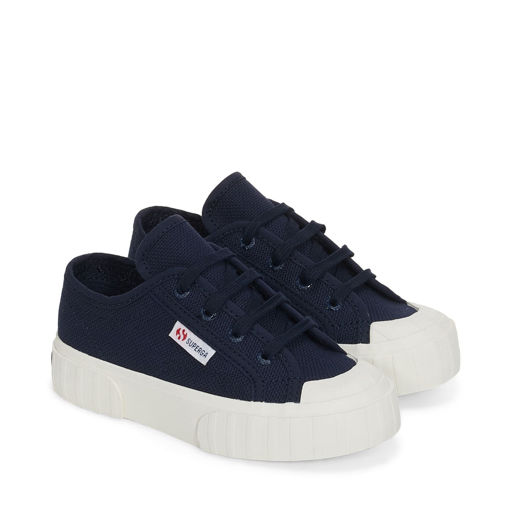 Niedrig geschnittene Kinder-Sneaker in Marineblau mit Obermaterial aus Baumwolle 02