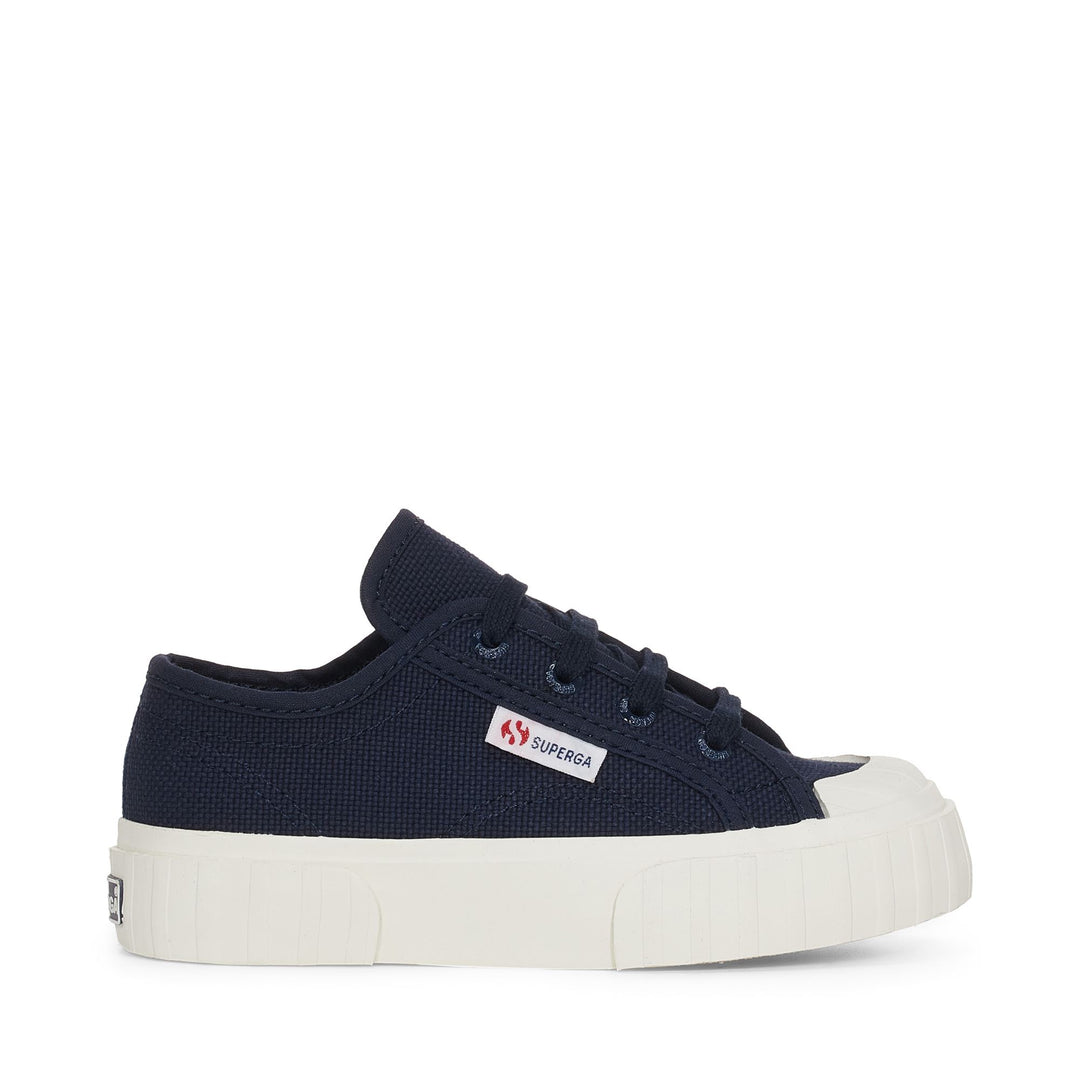 Niedrig geschnittene Kinder-Sneaker in Marineblau mit Obermaterial aus Baumwolle 01