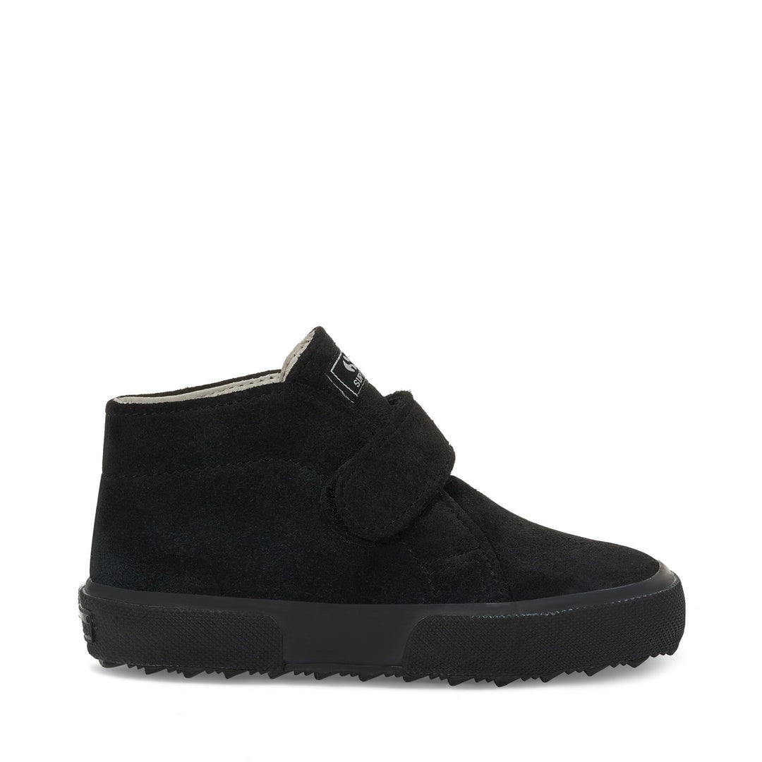 Jungen-Stiefeletten, komplett schwarz, Obermaterial aus Wildleder 01