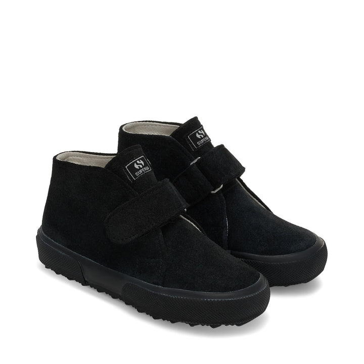 Jungen-Stiefeletten, komplett schwarz, Obermaterial aus Wildleder 2