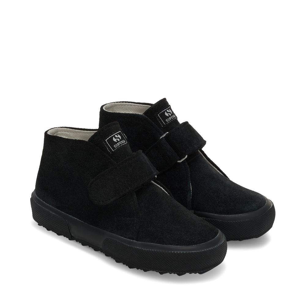 Jungen-Stiefeletten, komplett schwarz, Obermaterial aus Wildleder 02