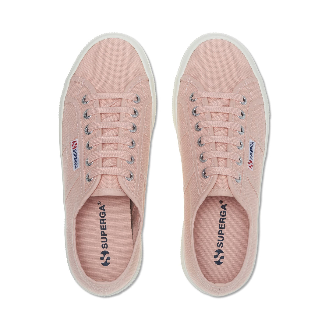 Sneakers unisex rosa con plateau e tomaia in cotone main