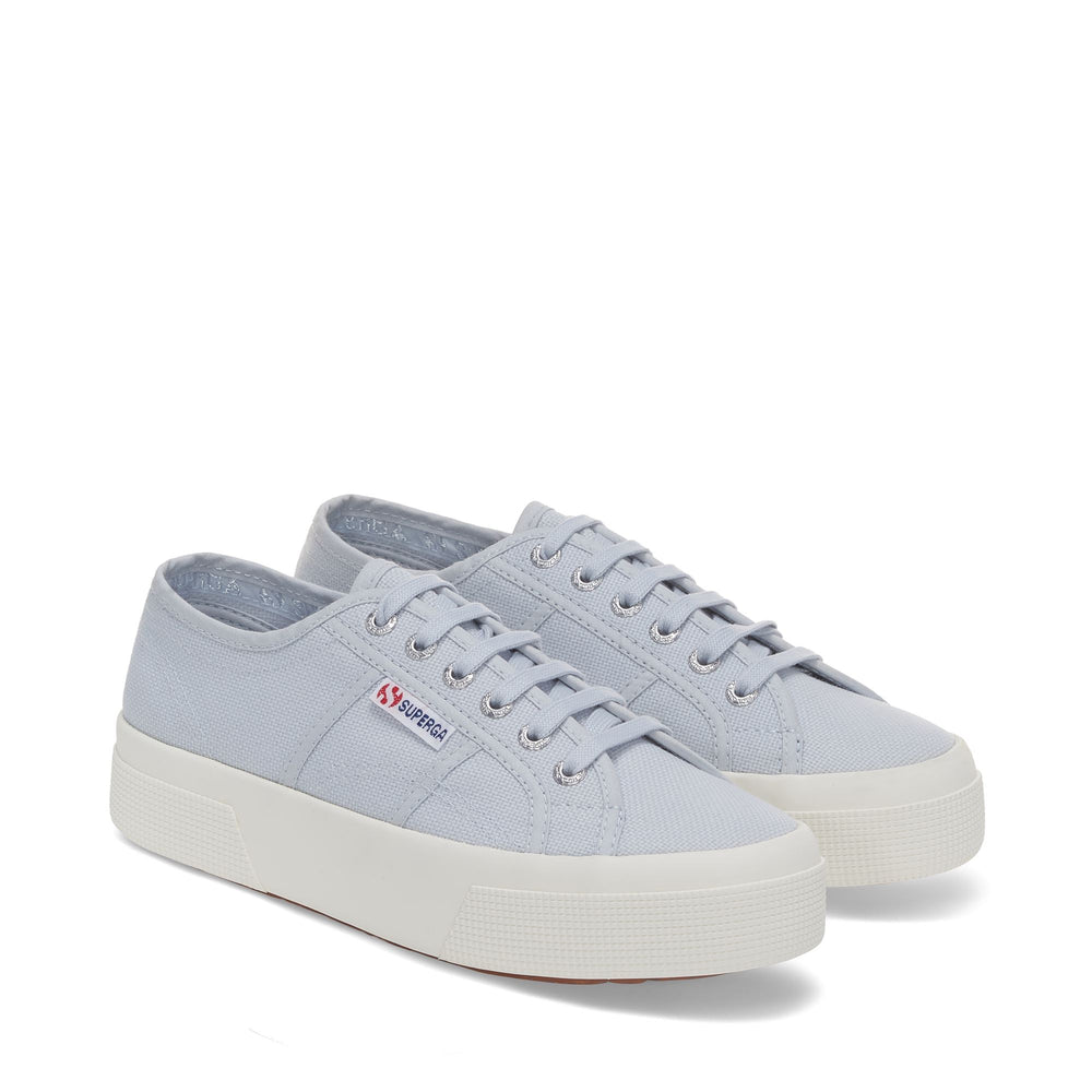 Unisex-Sneaker mit Plateausohle in Grau mit Obermaterial aus Baumwolle 02
