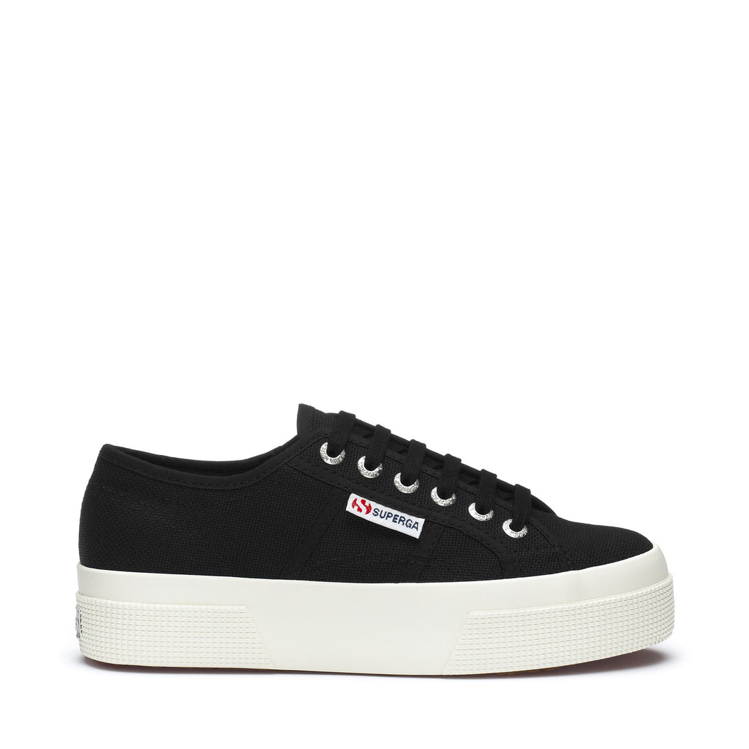 Sneakers unisex con plateau blu navy e tomaia in cotone 01