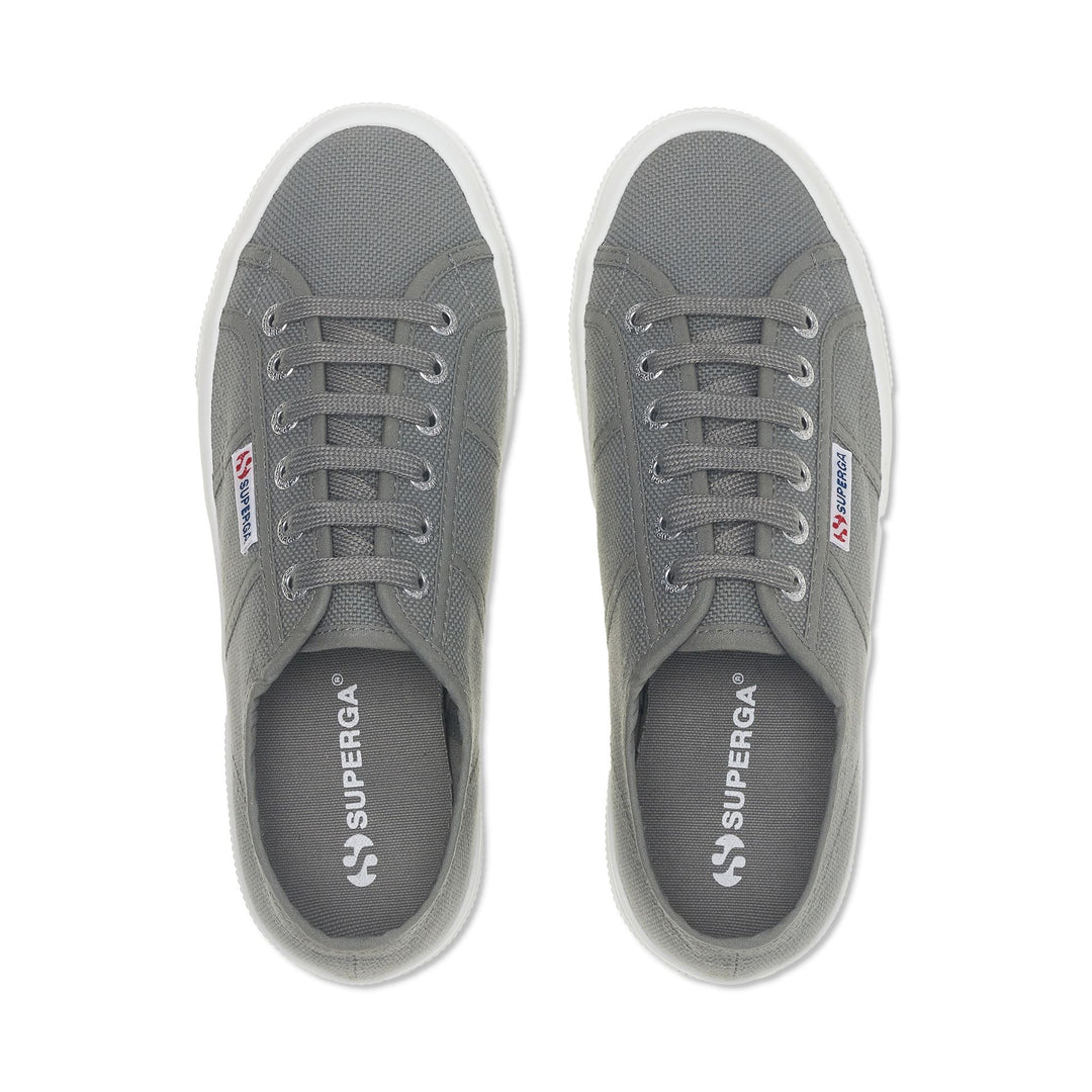 Sneakers unisex con plateau grigie e tomaia in cotone main