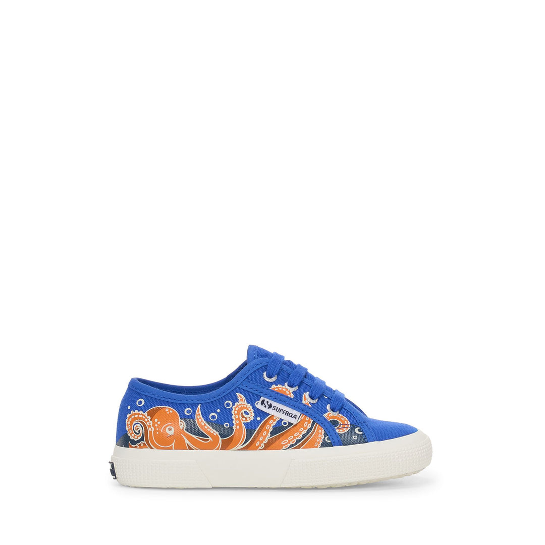 Niedrig geschnittene Kinder-Sneaker in Blau mit Obermaterial aus Baumwolle 01