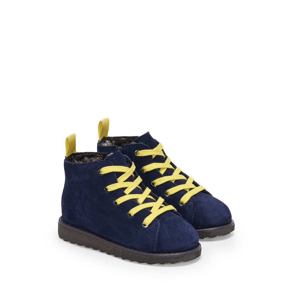 Blaue Stiefeletten für Kinder mit Obermaterial aus Wildleder 02