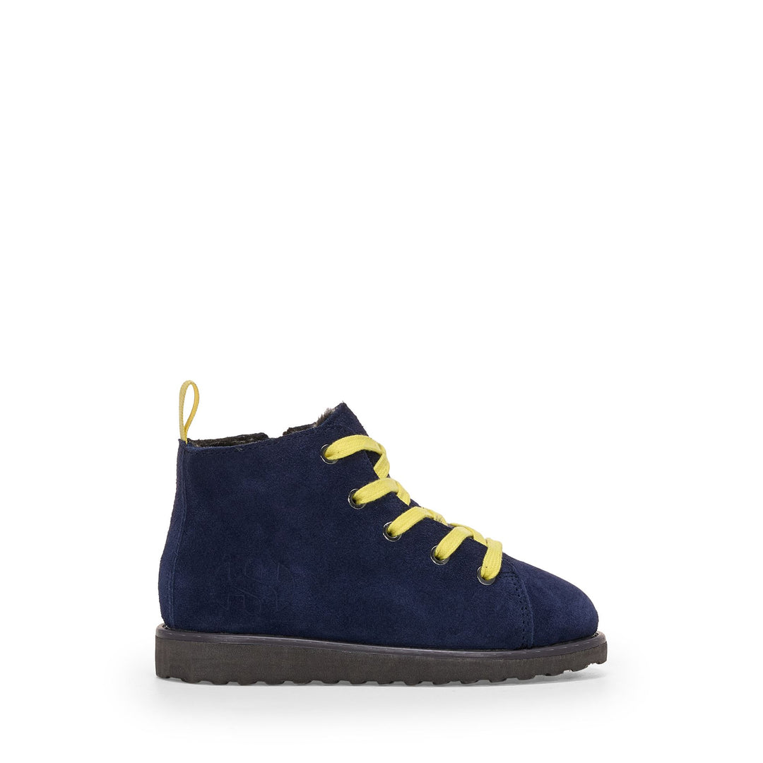 Blaue Stiefeletten für Kinder mit Obermaterial aus Wildleder 01