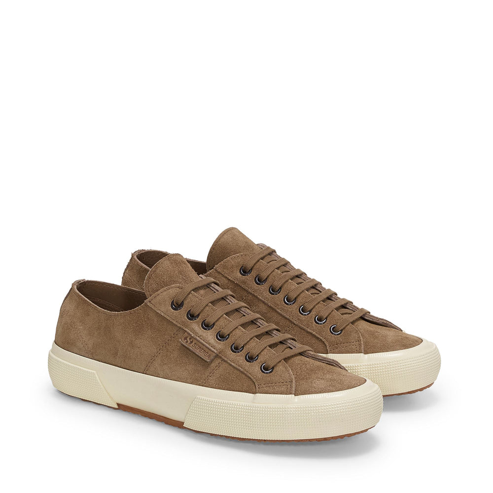 Braune Unisex-Sneaker mit niedrigem Schnitt und Obermaterial aus Wildleder 02