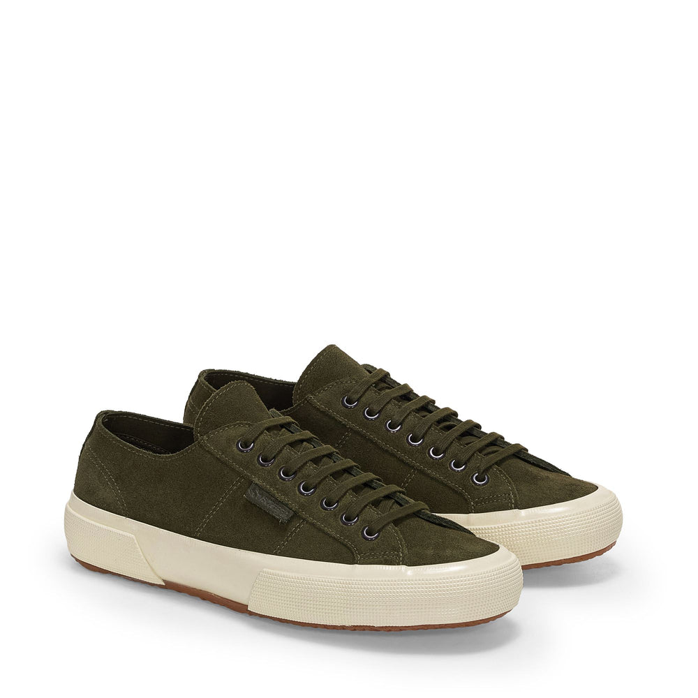 Grüne Unisex-Sneaker mit niedrigem Schnitt und Obermaterial aus Wildleder 02