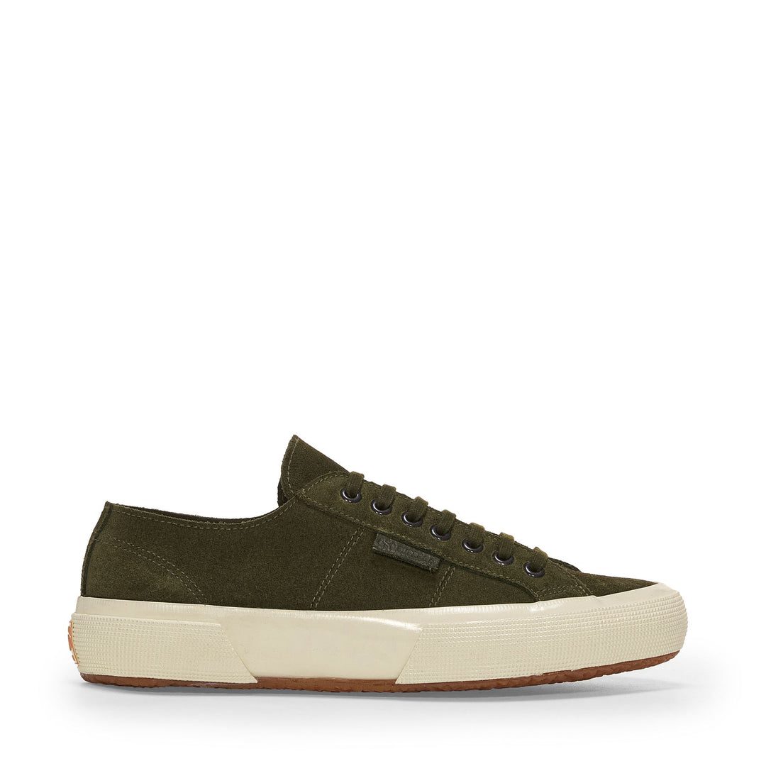 Grüne Unisex-Sneaker mit niedrigem Schnitt und Obermaterial aus Wildleder 01