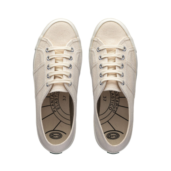 Sneakers unisex beige con tomaia in cotone 4
