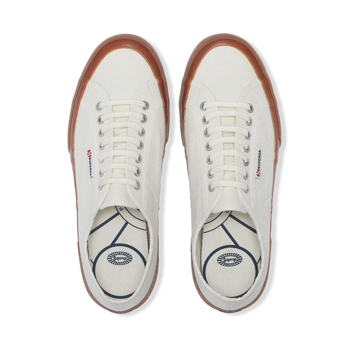 Weiße Low Cut-Sneakers für Unisex mit Obermaterial aus Baumwolle 4