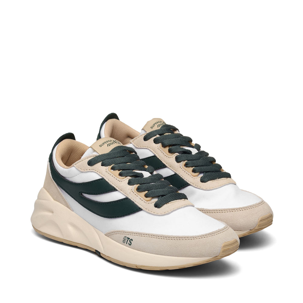 Weiße Unisex-Sneaker mit niedrigem Schnitt und Obermaterial aus Wildleder 02