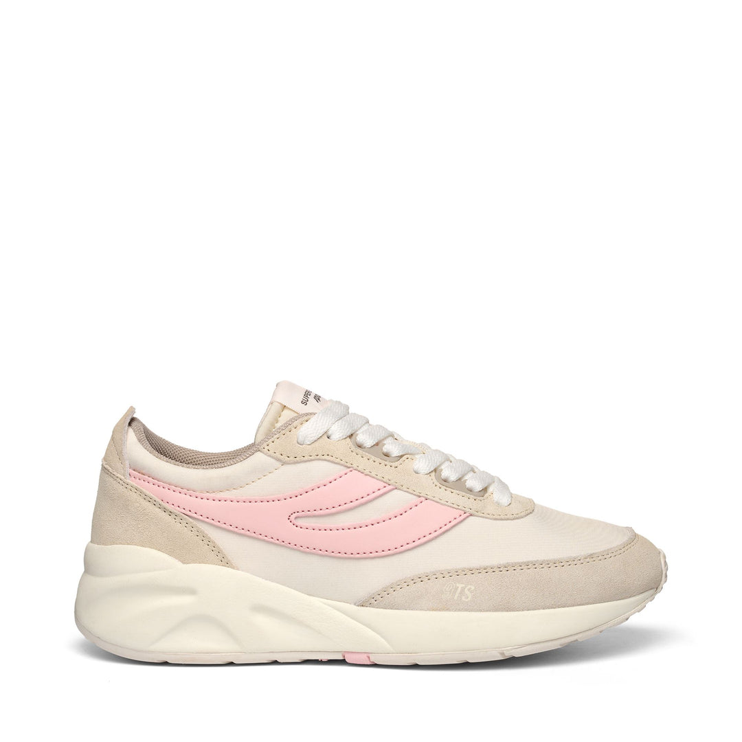 Weiße Unisex-Sneaker mit niedrigem Schnitt und Obermaterial aus recyceltem Nylon 01