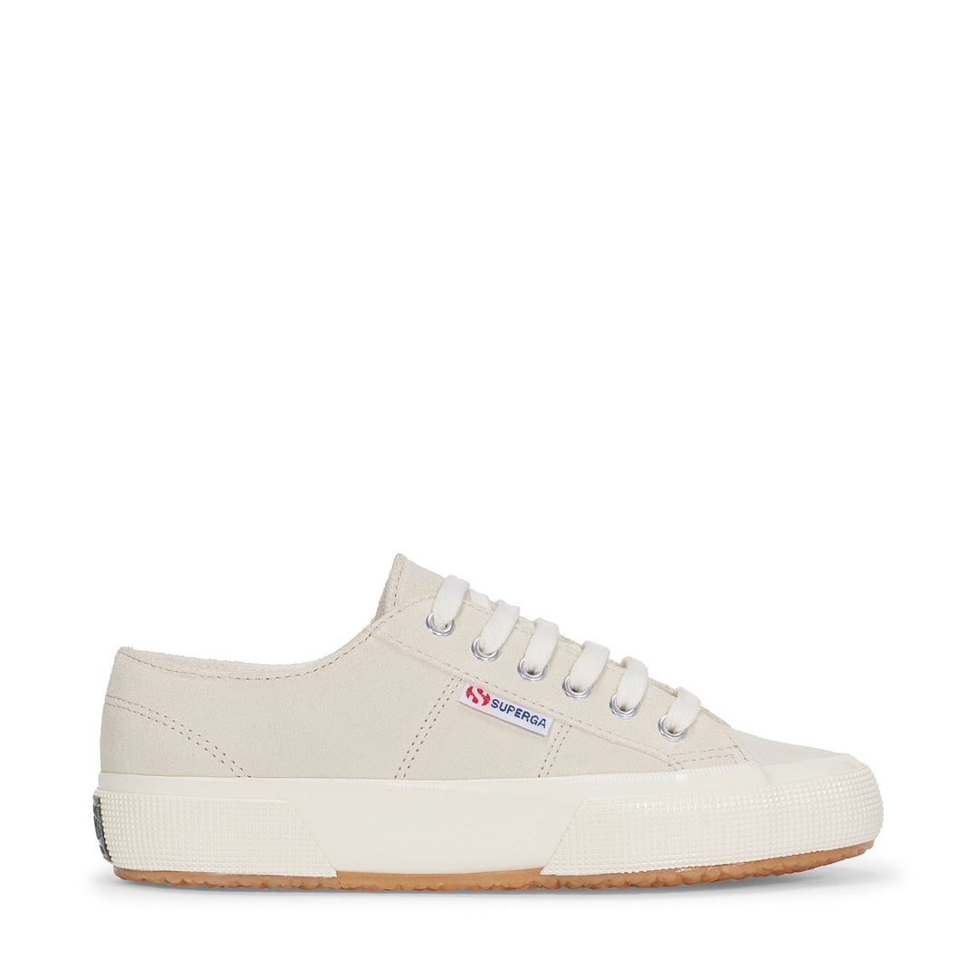 Weiße Unisex-Sneaker mit niedrigem Schnitt und Obermaterial aus Wildleder 01