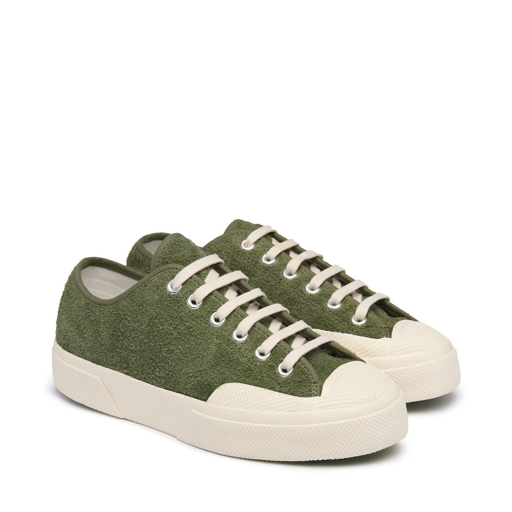 Unisex Low Cut Sneakers in Grün mit Obermaterial aus Wildleder 02