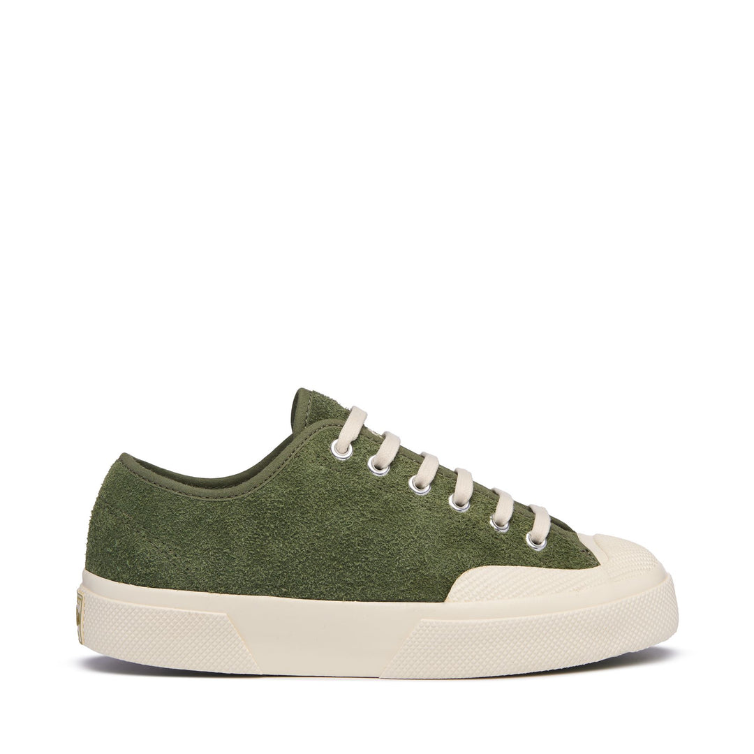 Unisex Low Cut Sneakers in Grün mit Obermaterial aus Wildleder 01