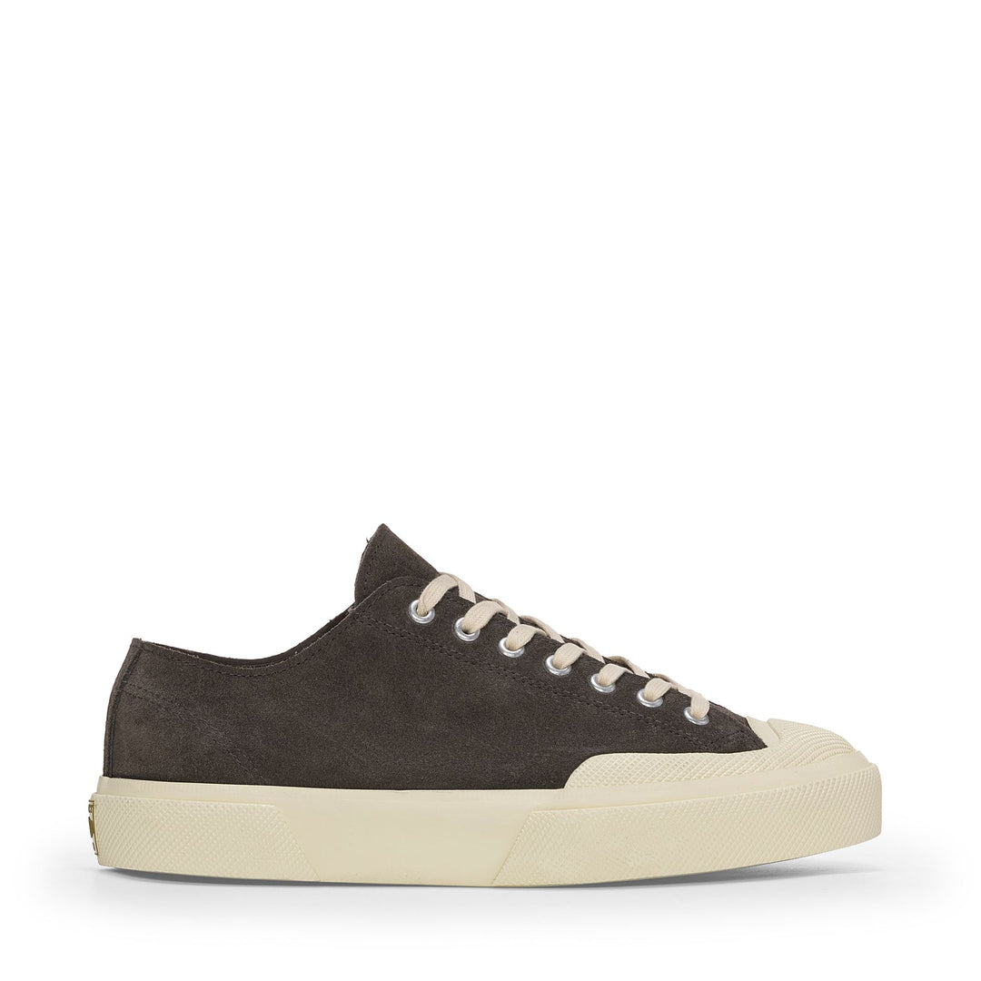 Graue Unisex-Sneaker mit niedrigem Schnitt und Obermaterial aus Wildleder 01