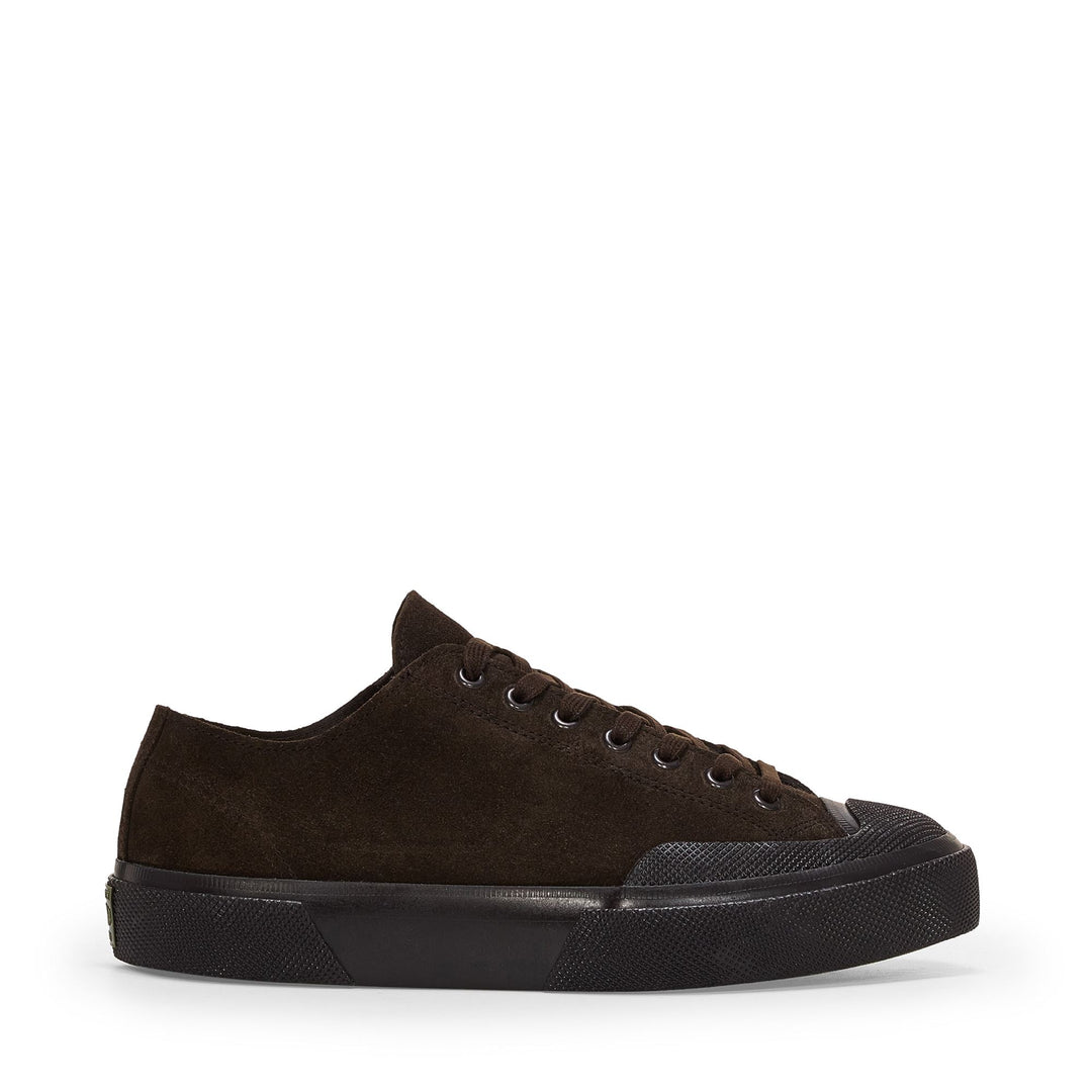 Braune Unisex-Sneaker mit niedrigem Schnitt und Obermaterial aus Wildleder 01