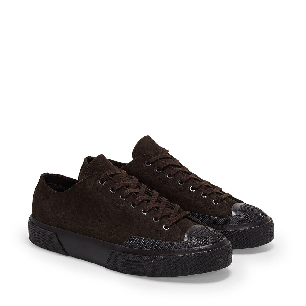 Braune Unisex-Sneaker mit niedrigem Schnitt und Obermaterial aus Wildleder 02