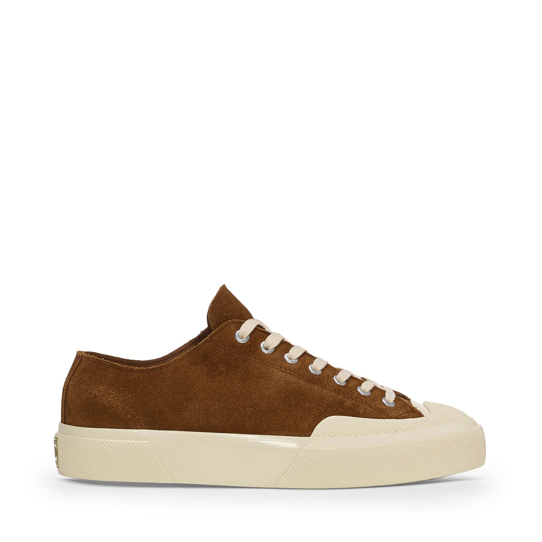 Braune Unisex-Sneaker mit niedrigem Schnitt und Obermaterial aus Wildleder 01