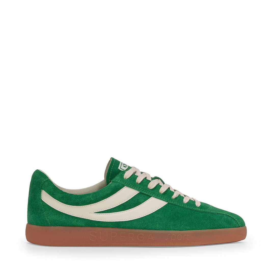 Unisex Low Cut Sneakers Grün mit Obermaterial aus Wildleder 01