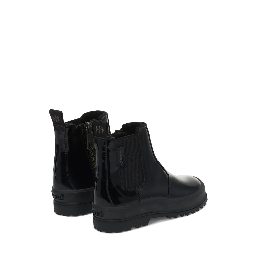 Mädchenstiefeletten Total Black mit glänzendem Obermaterial aus Synthetik main