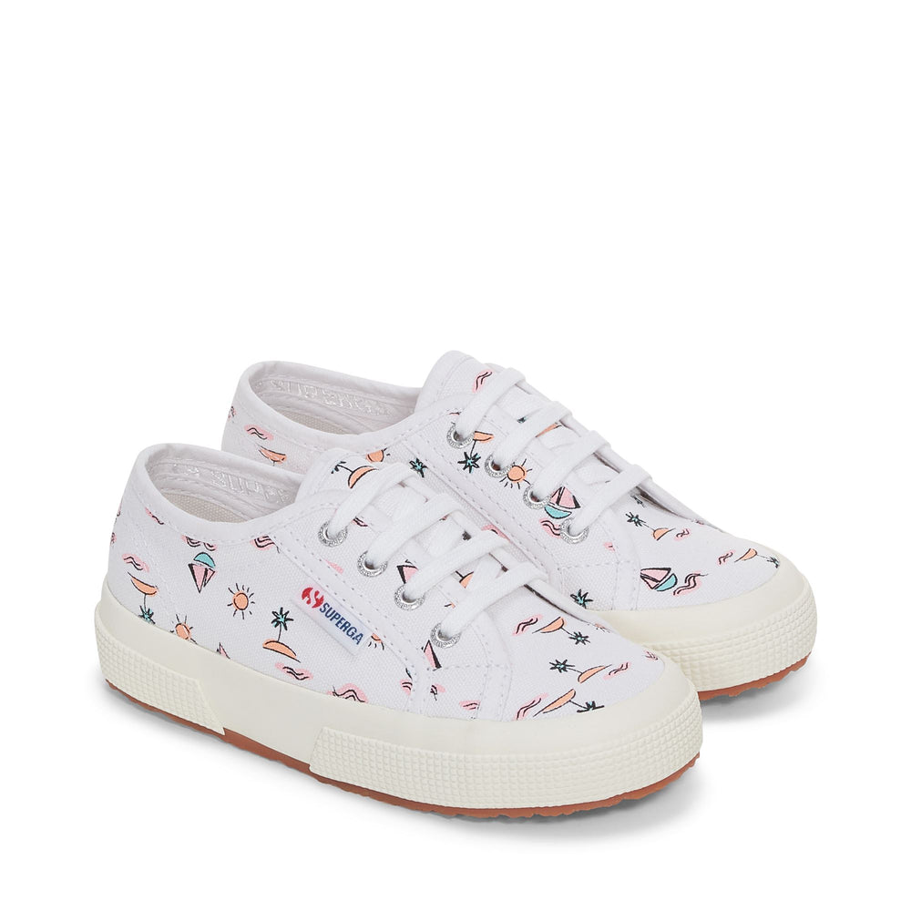 Weiße Low Cut Sneakers für Jungen mit Obermaterial aus Baumwolle 02