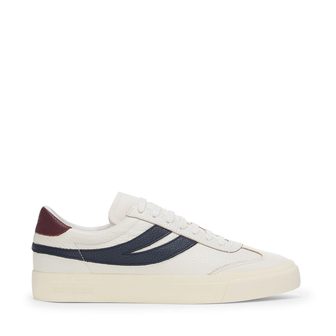 Weiße Unisex Low Cut Sneakers mit Obermaterial aus Leder 01