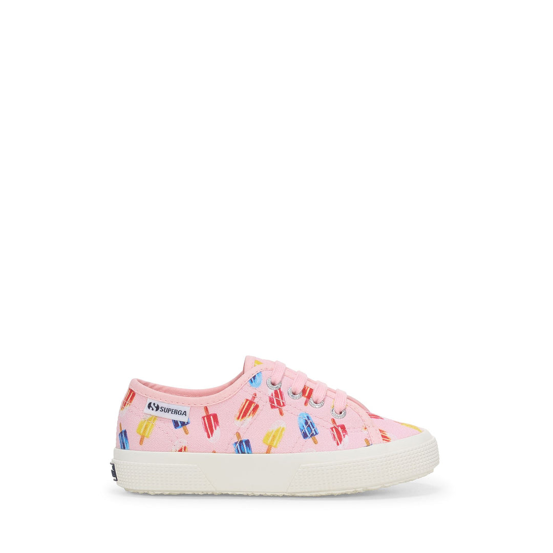 Niedrig geschnittene Kinder-Sneaker in Rosa mit Obermaterial aus Baumwolle 01