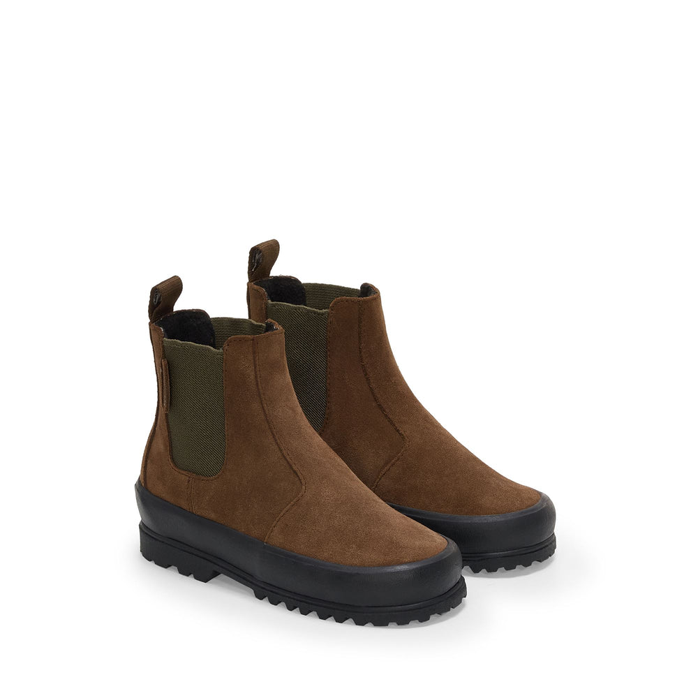 Braune Stiefeletten für Kinder mit Obermaterial aus echtem Wildleder 02