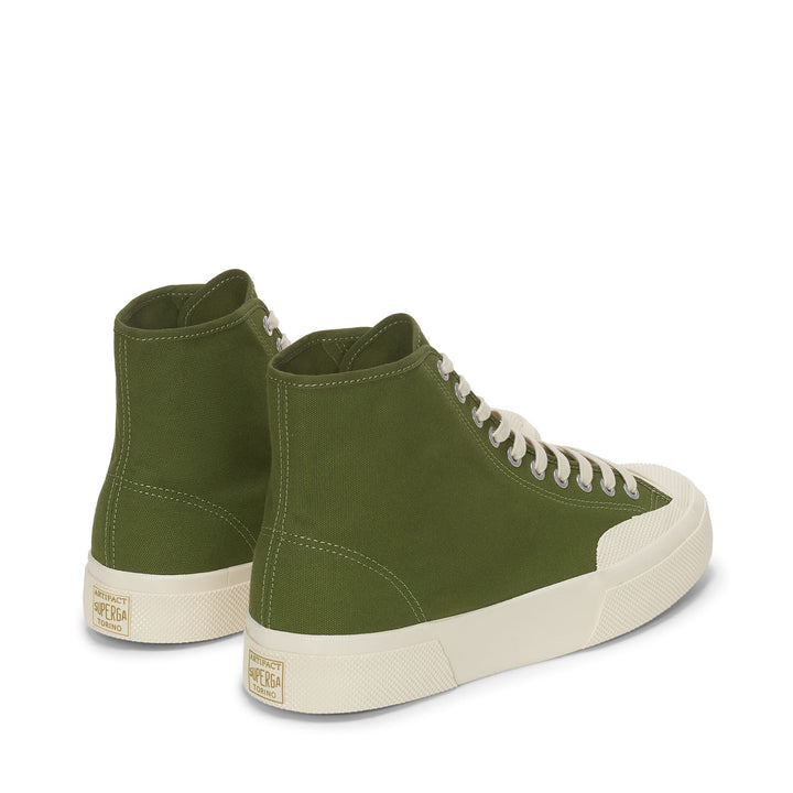 Unisex High Cut Sneakers Grün mit Obermaterial aus Baumwolle 3