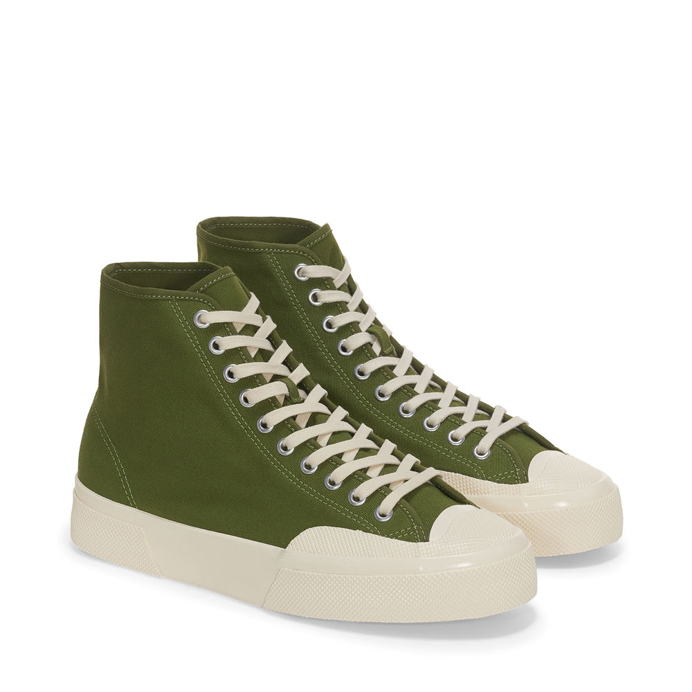 Unisex High Cut Sneakers Grün mit Obermaterial aus Baumwolle 02